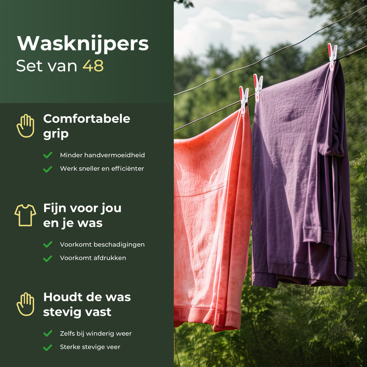 Wasknijpers 48 Stuks