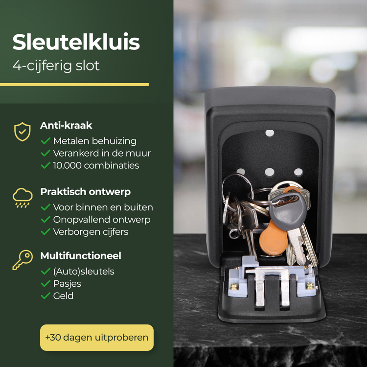Sleutelkluis - Sleutelkast - 4 Cijferig (4 cm x 8,5 cm)