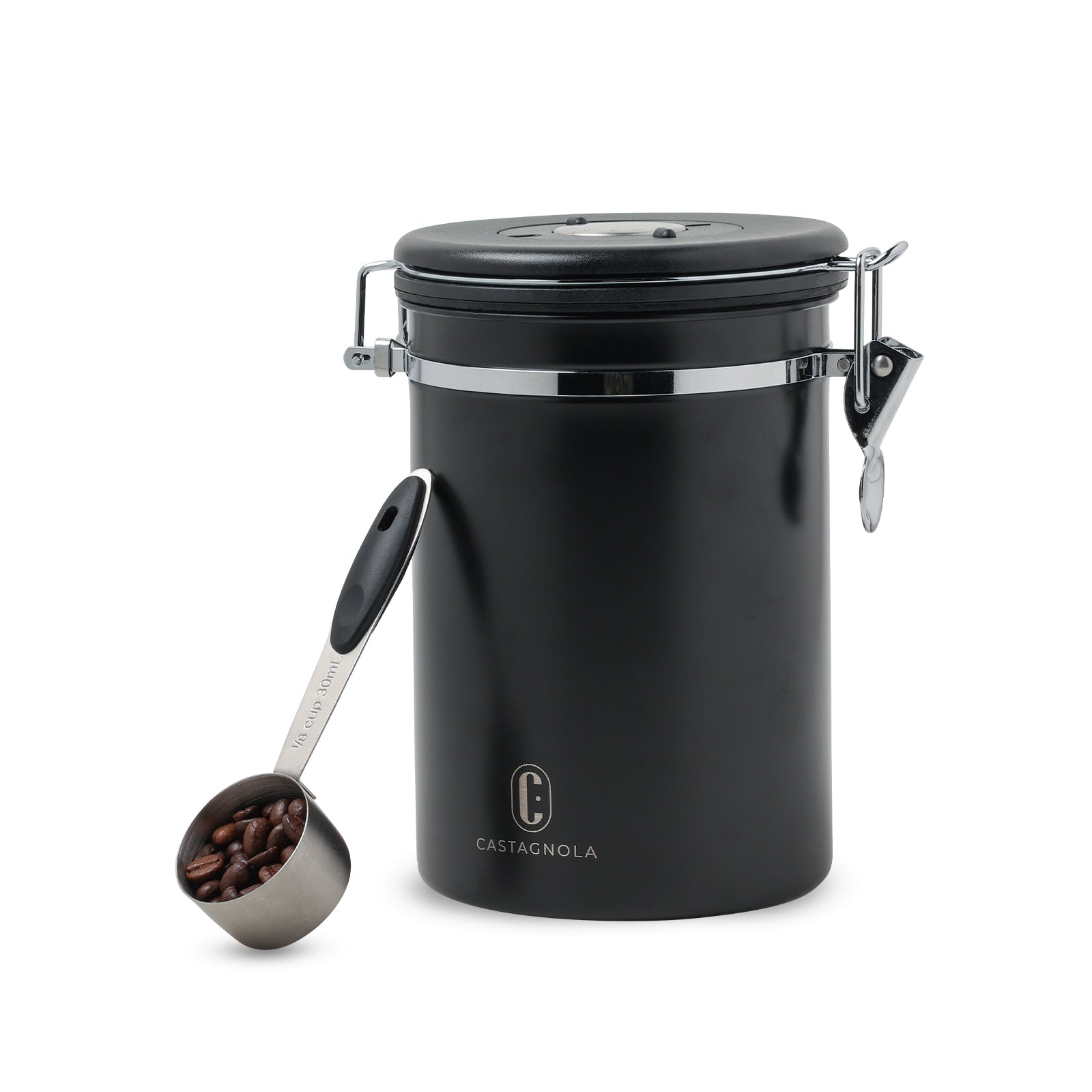 Castagnola koffie bewaarbus in het zwart