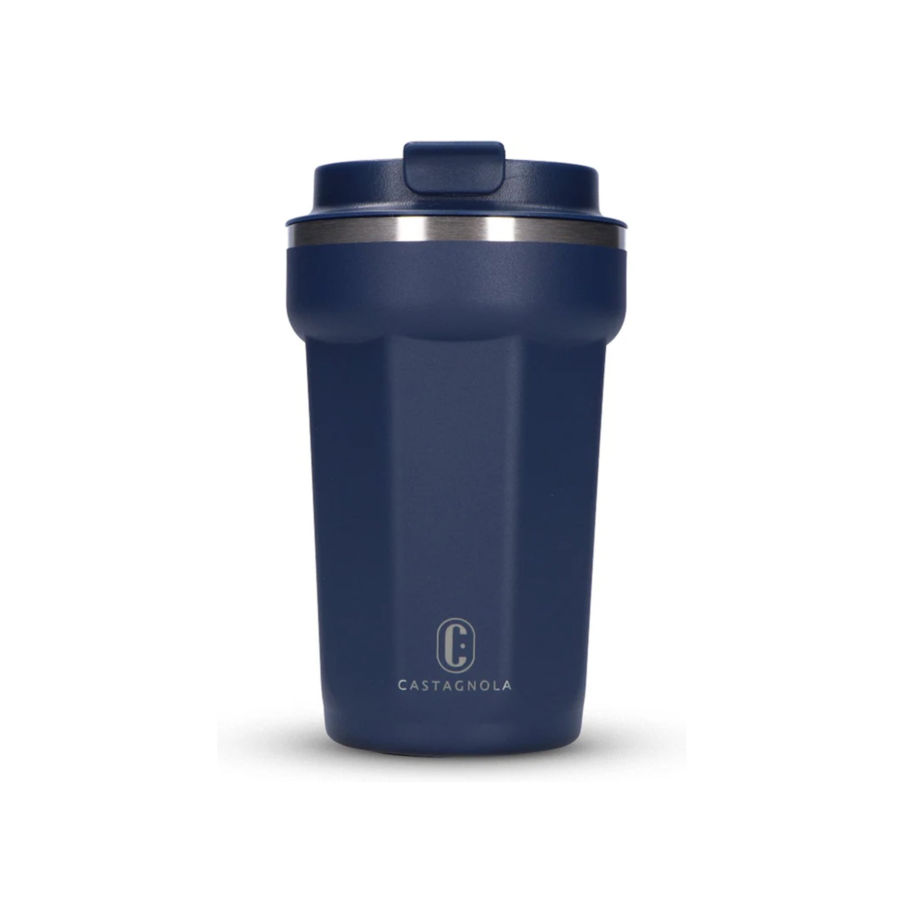 Castagnola thermosbeker donkerblauw octagon