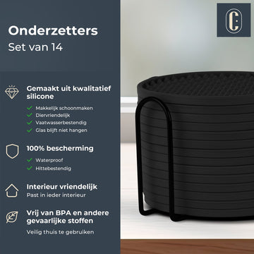 Siliconen onderzetter - Zwart