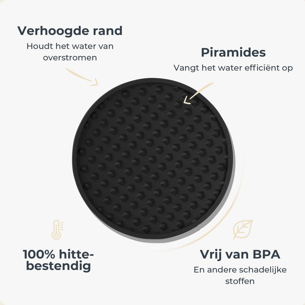 Siliconen onderzetter - Zwart