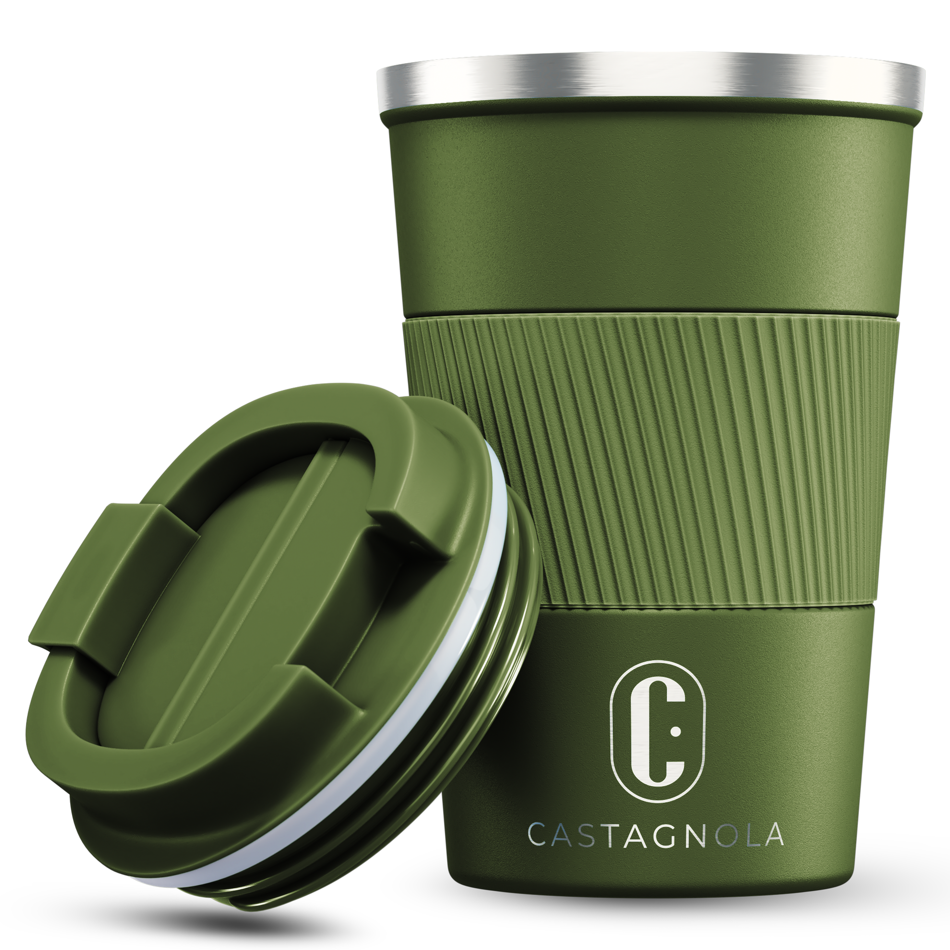 Castagnola Design RVS Koffiebeker To Go - 380ml - Thermosbeker - Theebeker ( Blauw