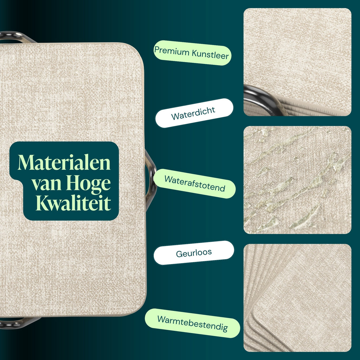 Gemêleerd beige – Castagnola onderzetters vierkant