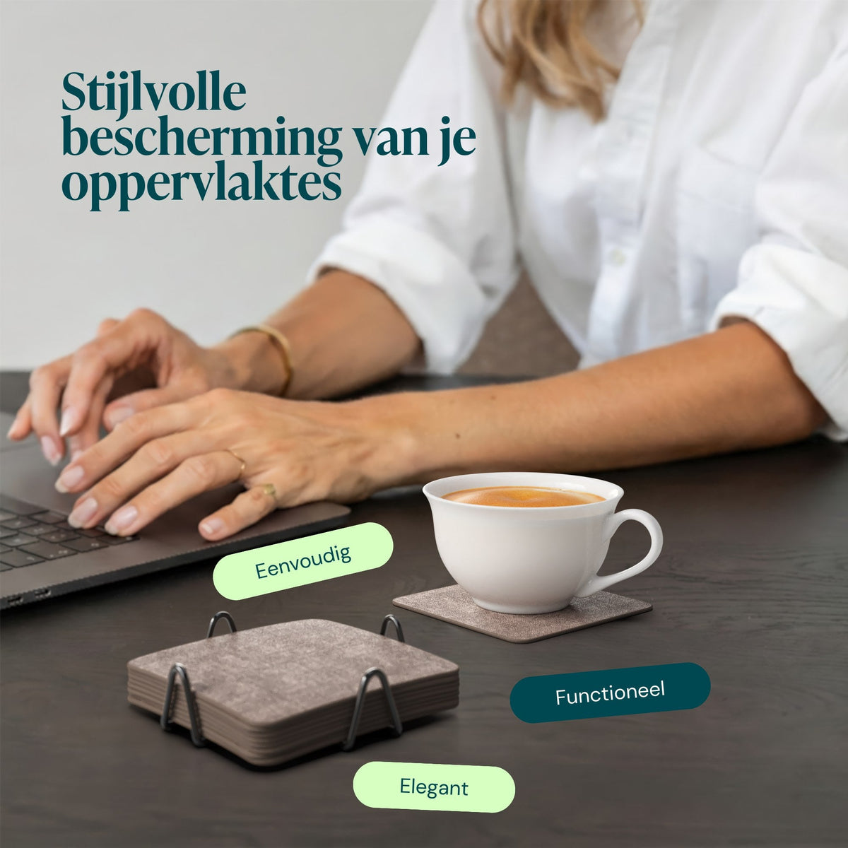 Gemêleerd bruin – Castagnola onderzetters vierkant