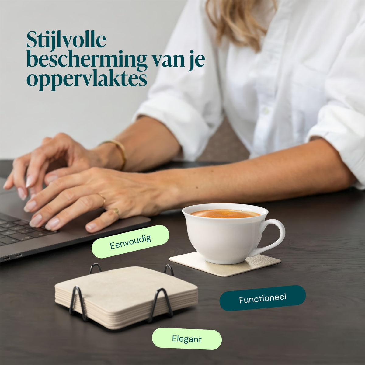 Crème – Castagnola onderzetters effen