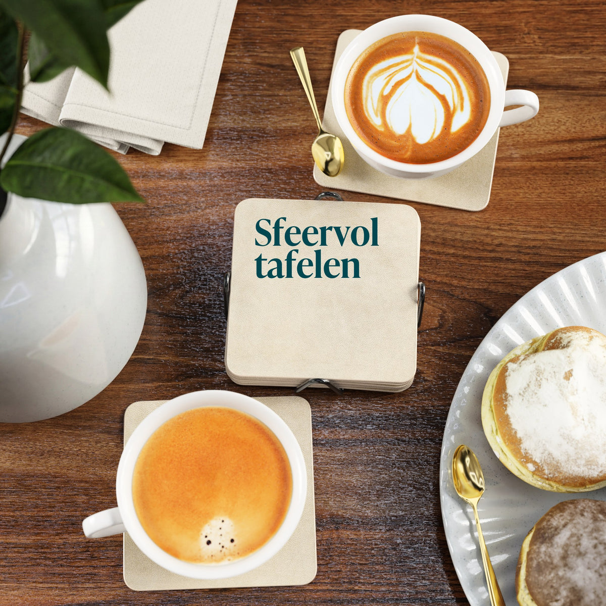 Crème – Castagnola onderzetters effen