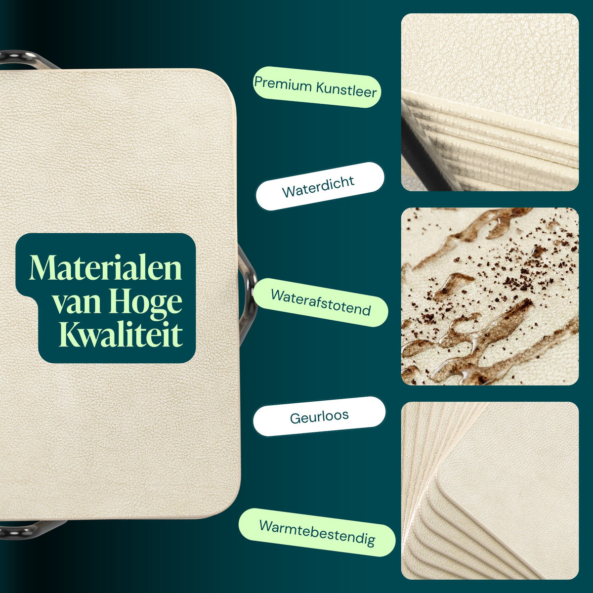 Crème – Castagnola onderzetters effen