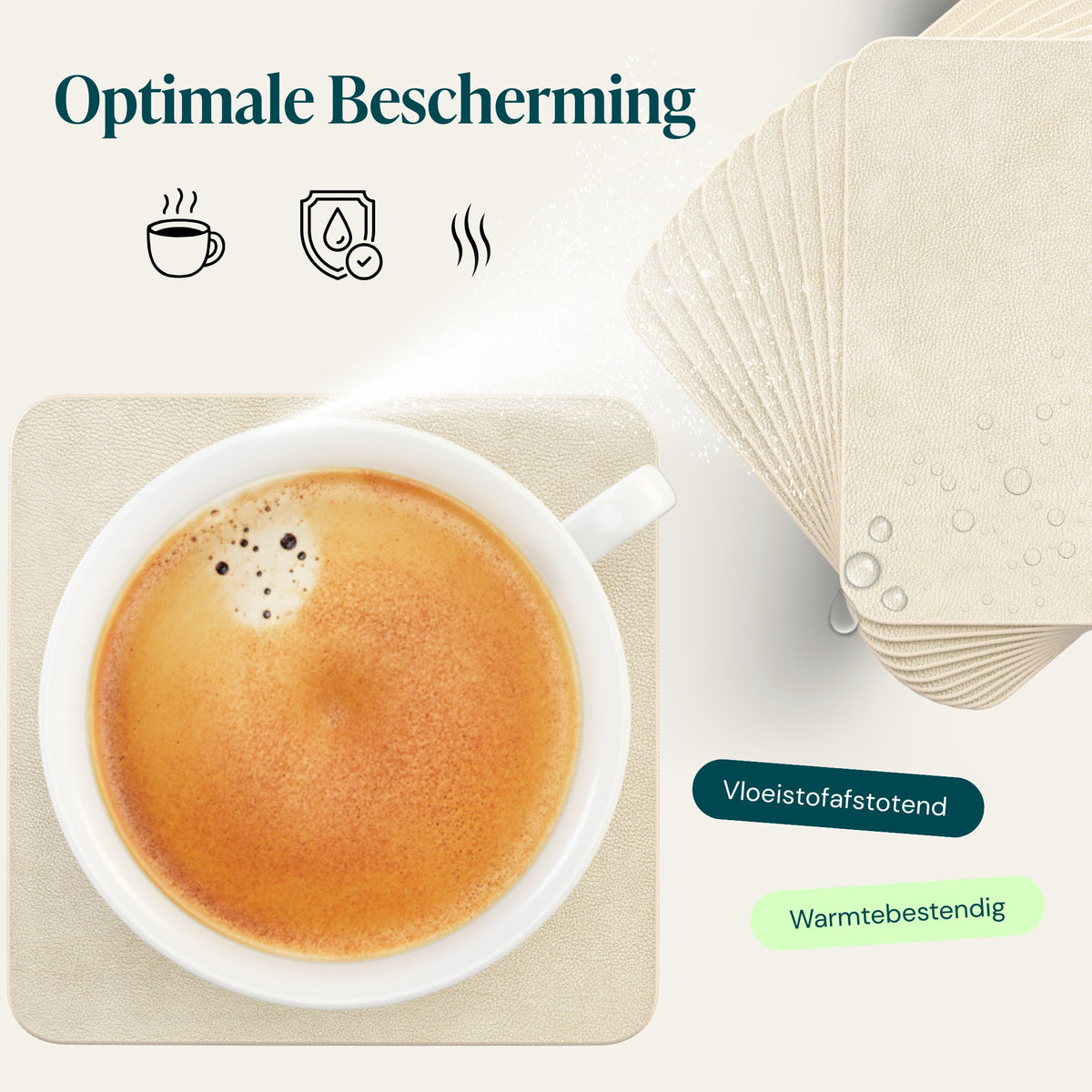 Crème – Castagnola onderzetters effen
