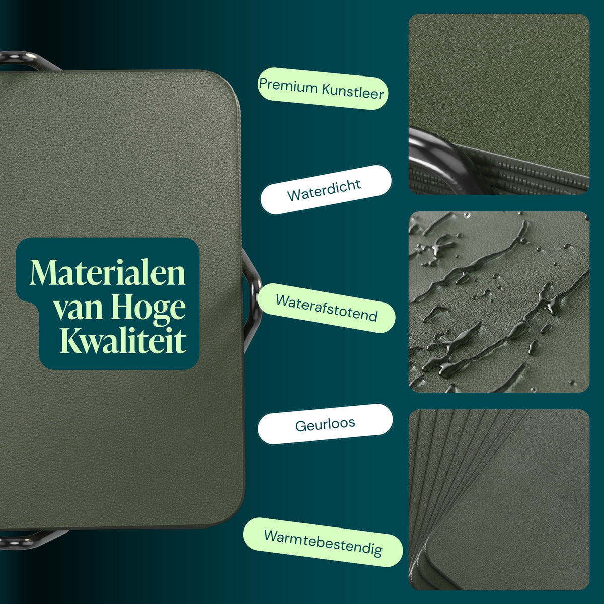 Groen – Castagnola onderzetters effen