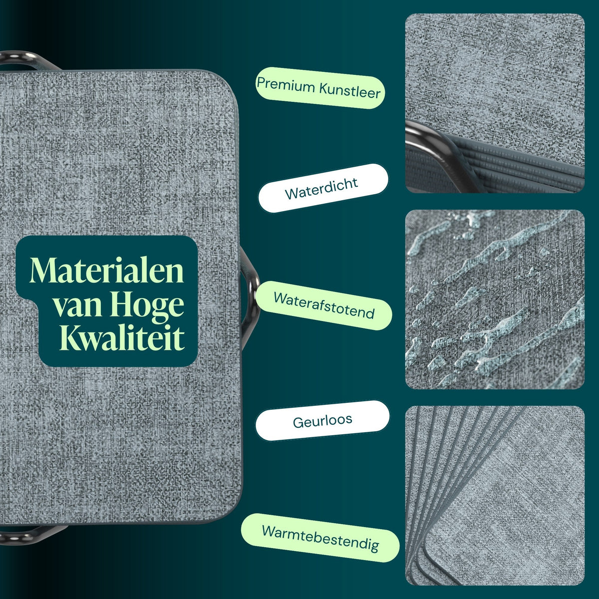 Gemêleerd lichtblauw – Castagnola onderzetters vierkant