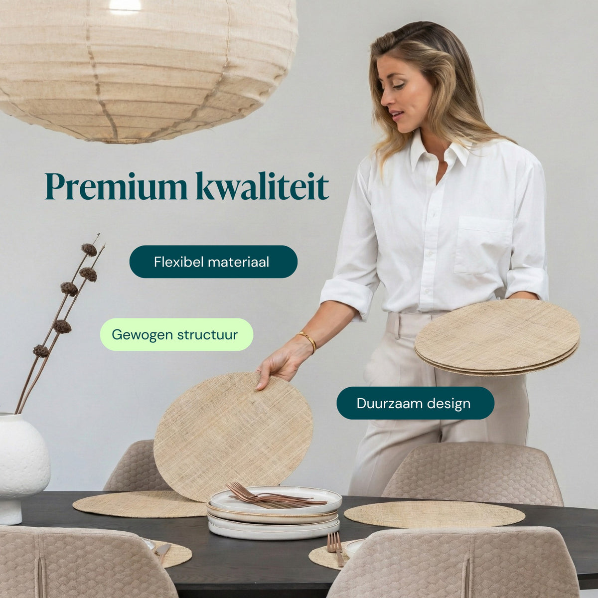 Beige – Castagnola PVC placemats rond