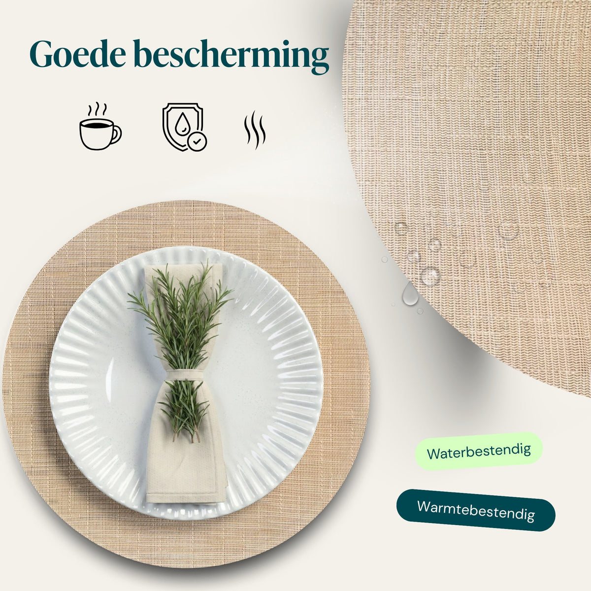 Beige – Castagnola PVC placemats rond