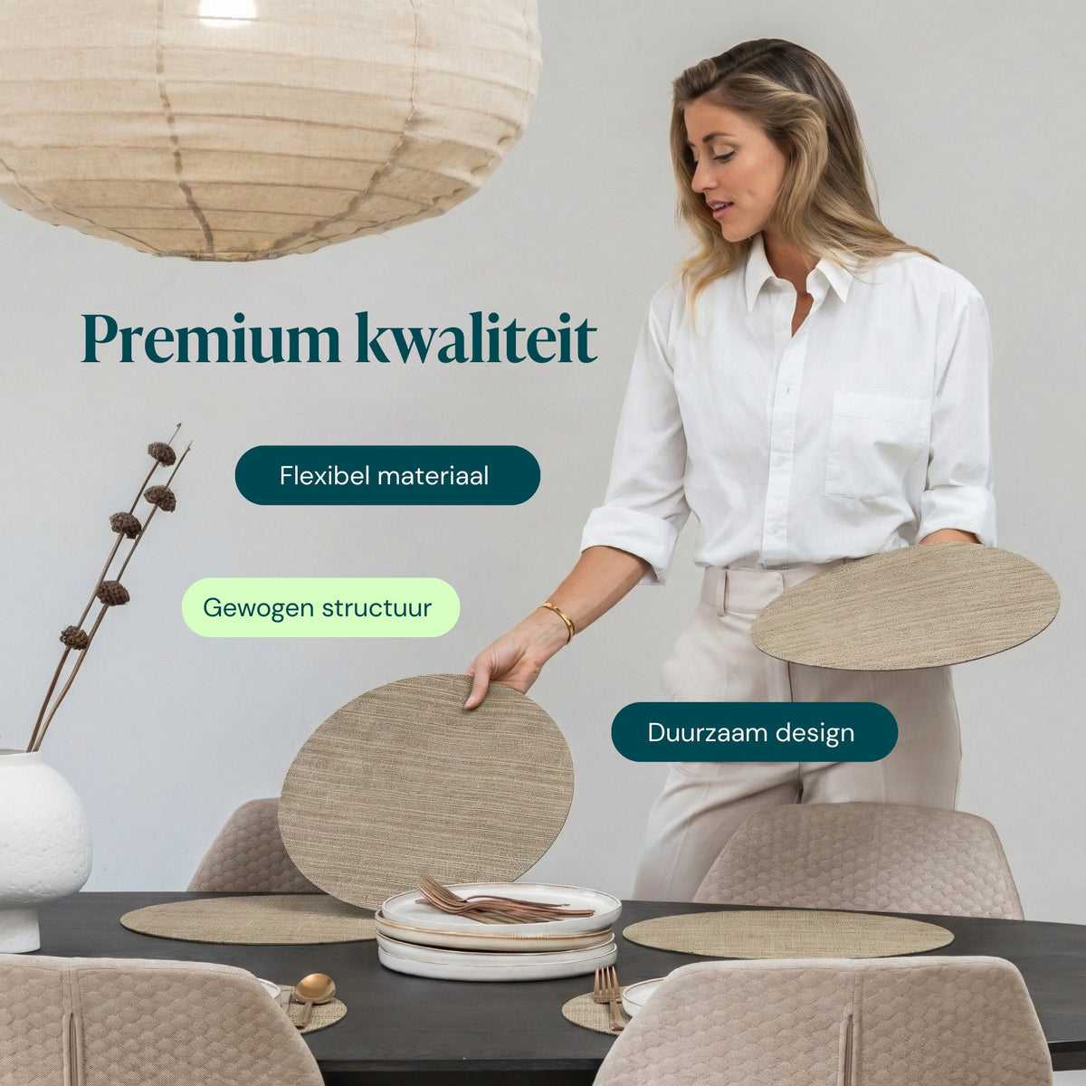 Bruin – Castagnola PVC placemats rond