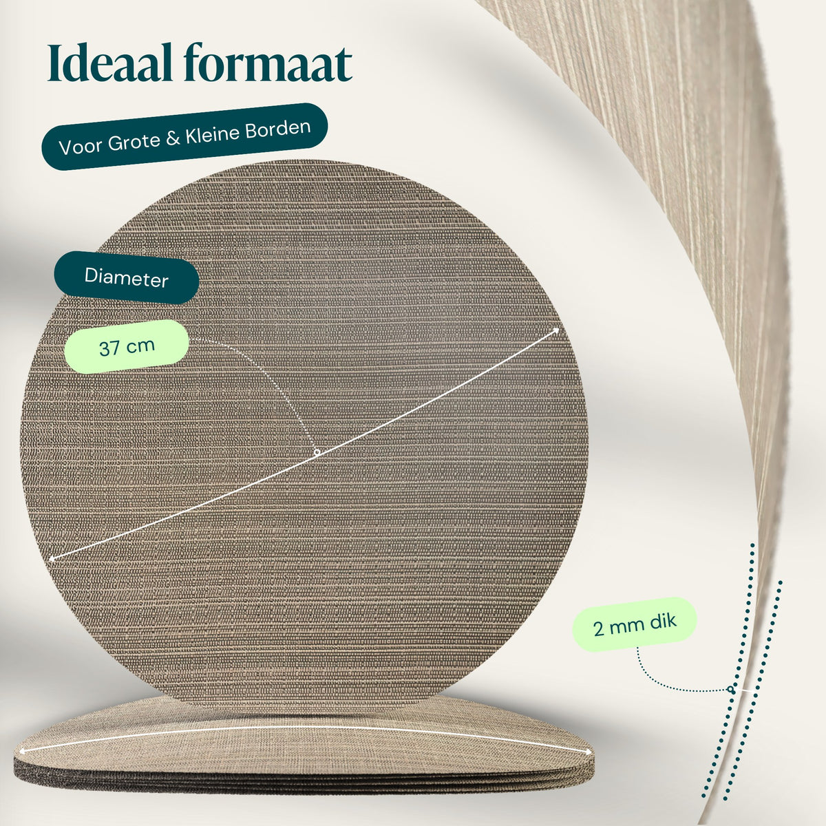 Bruin – Castagnola PVC placemats rond