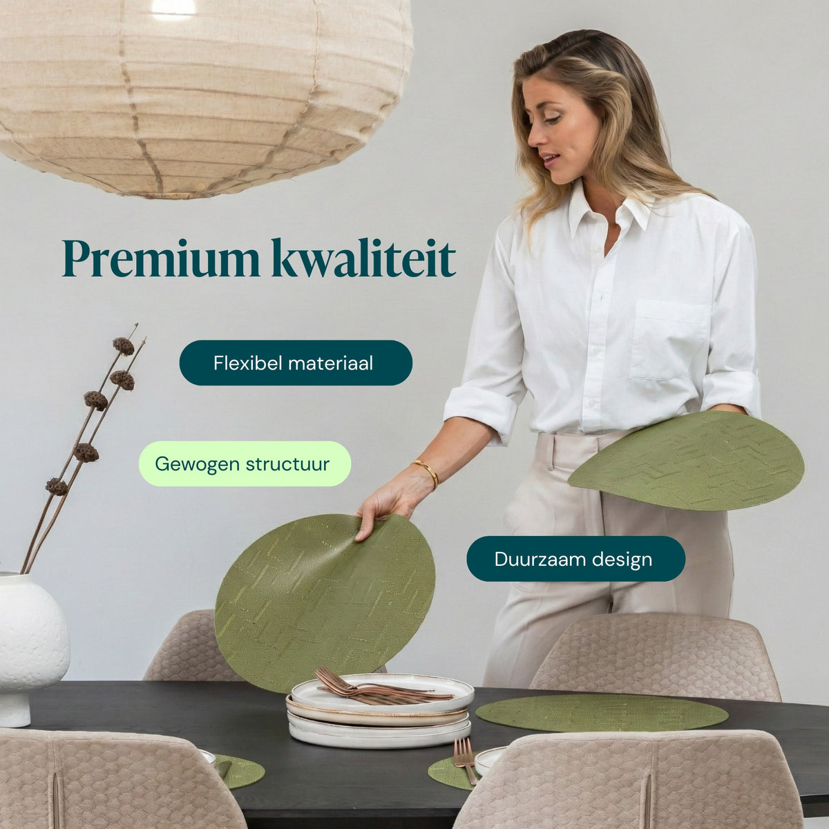 Groen – Castagnola PVC placemats rond