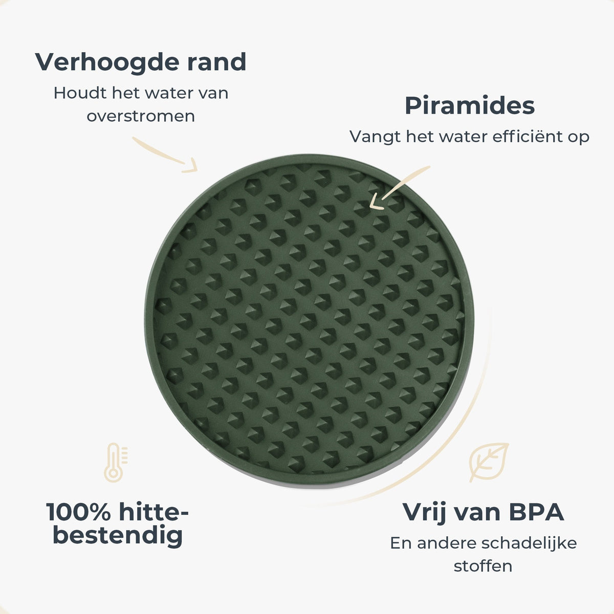 Donkergroen – Castagnola siliconen onderzetters
